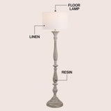 Trisha 61.5" Resin Spindle LED Floor Lamp
