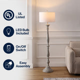 Trisha 61.5" Resin Spindle LED Floor Lamp
