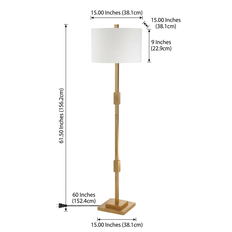 Windsor 61.5" Resin/Metal LED Floor Lamp Gold Leaf – DIM