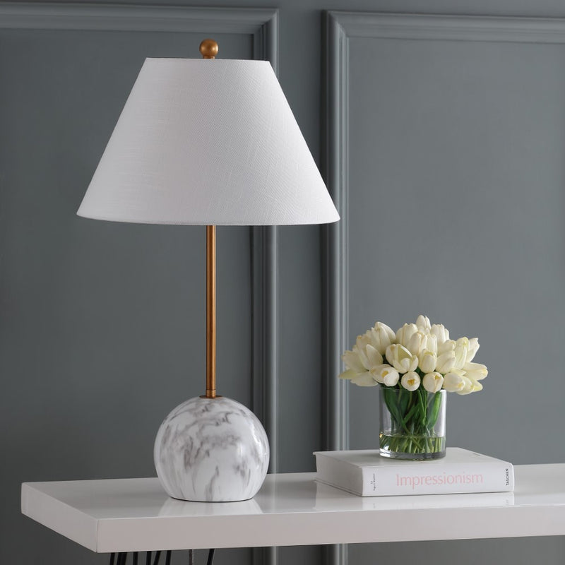 Miami 29" Minimalist Resin/Metal LED Table Lamp - JONATHAN Y