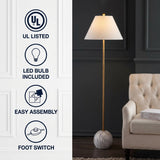 Miami 63.5" Minimalist Resin/Metal LED Floor Lampite Gold/White – ICONS