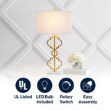 Selina 32" Iron Ogee Trellis Modern LED Table Lamp Gold – ICONS