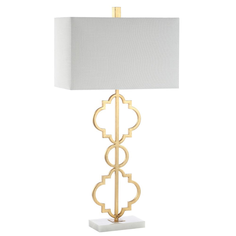 Selina 32" Iron Ogee Trellis Modern LED Table Lamp - JONATHAN Y