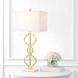 Selina 32" Iron Ogee Trellis Modern LED Table Lamp - JONATHAN Y