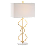 Selina 32" Iron Ogee Trellis Modern LED Table Lamp - JONATHAN Y