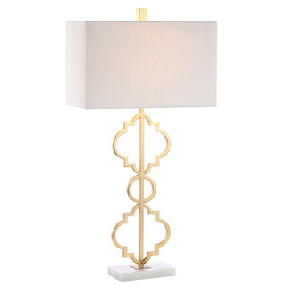 Selina 32" Iron Ogee Trellis Modern LED Table Lamp - JONATHAN Y