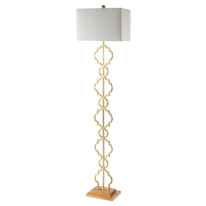Selina 64.5" Iron Ogee Trellis Modern LED Floor Lamp - JONATHAN Y