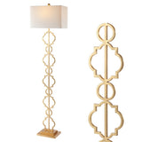 Selina 64.5" Iron Ogee Trellis Modern LED Floor Lamp - JONATHAN Y