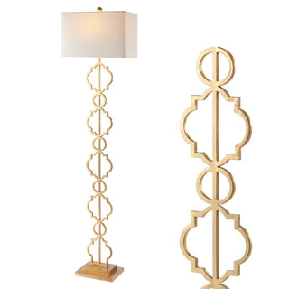 Selina 64.5" Iron Ogee Trellis Modern LED Floor Lamp - JONATHAN Y