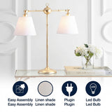 Ruth 31" Library Metal LED Table Lamp Gold Painting / 2 Sockets – ICONS