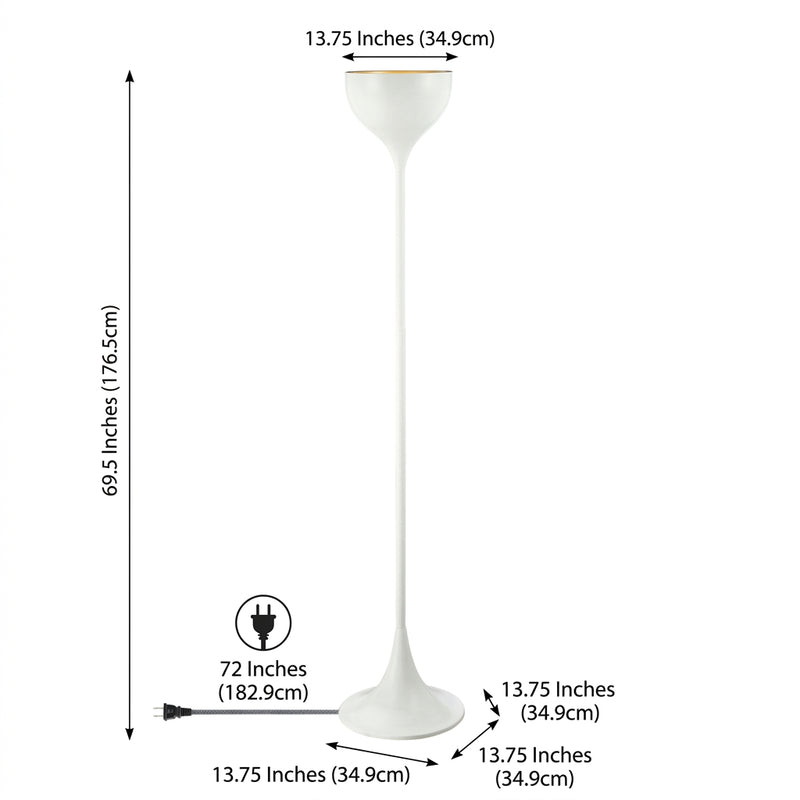 Joyce 69.5" Metal LED Floor Lamp White – DIM