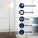 Newman 61.5" Metal LED Floor Lamp Gold Painting – ICONS