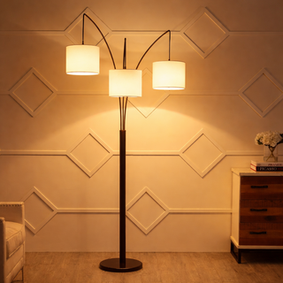 Barrie 78.5"  Mid-Century Modern Head-Adjustable Iron LED Arc Floor Lamp