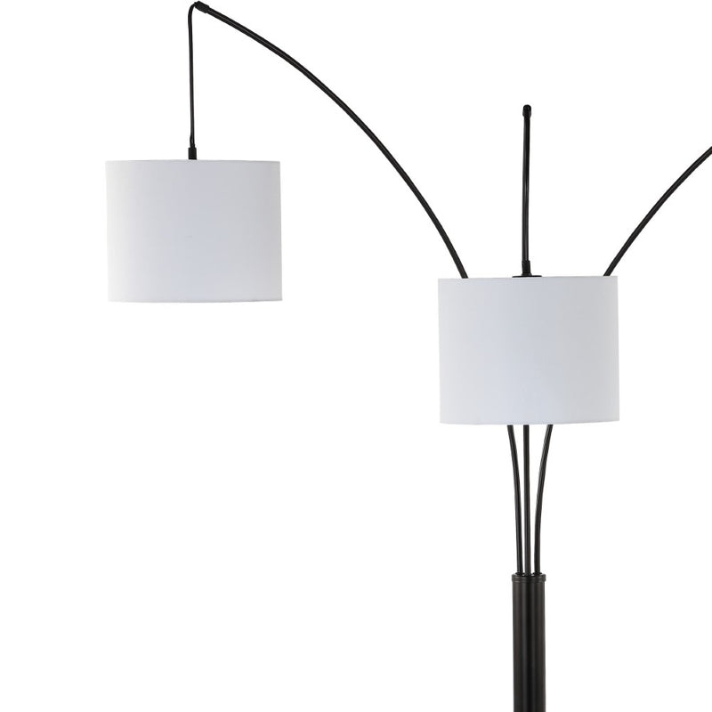 Barrie 78.5"  Mid-Century Modern Head-Adjustable Iron LED Arc Floor Lamp - JONATHAN Y