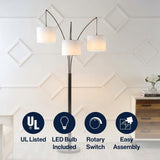 Barrie 78.5"  Mid-Century Modern Head-Adjustable Iron LED Arc Floor Lamp Oil Rubbed Bronze / 3 Sockets – ICONS