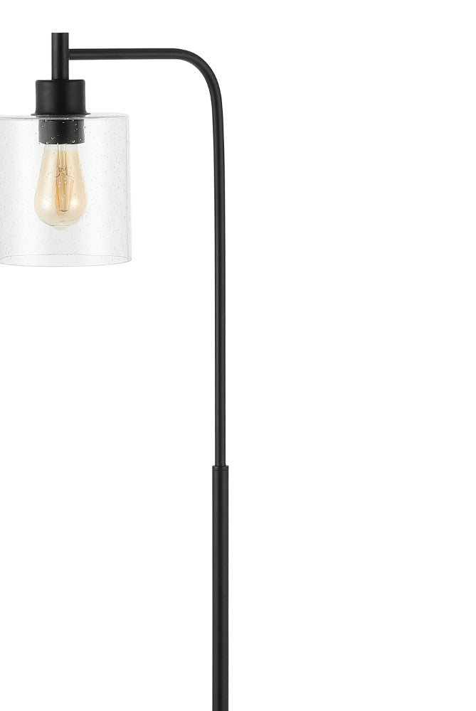 Axel Modern 60" Iron/Seeded Glass Farmhouse Industrial LED Floor Lamp - JONATHAN Y