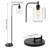 Axel Modern 60" Iron/Seeded Glass Farmhouse Industrial LED Floor Lamp Black – DIM