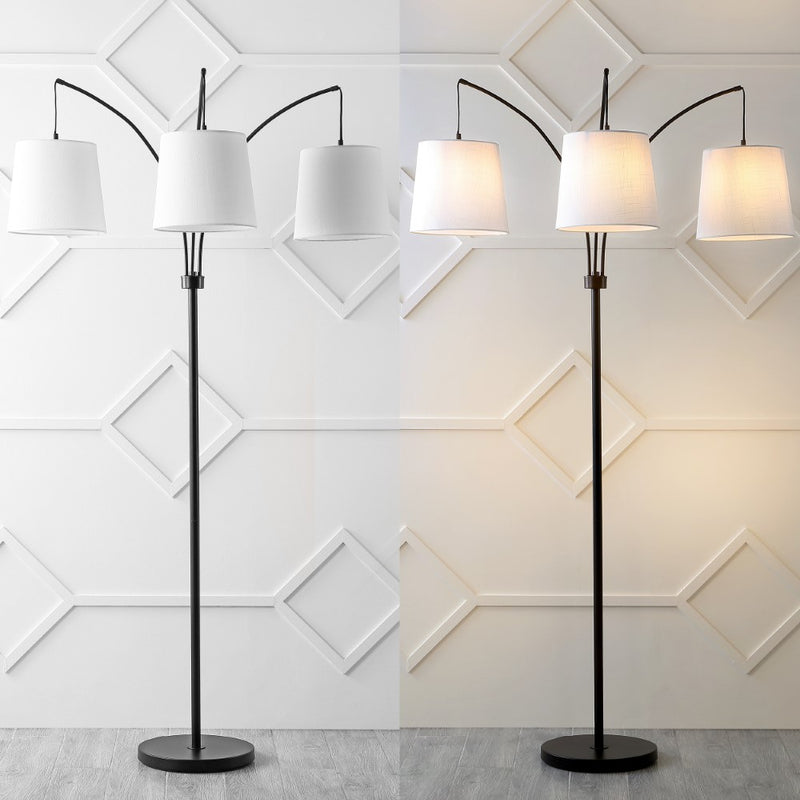 Sylva 72.5"  Mid-Century Modern Head-Adjustable Iron LED Arc Floor Lamp - JONATHAN Y