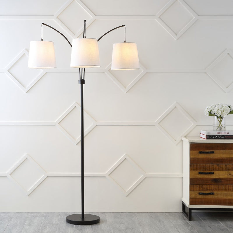 Sylva 72.5"  Mid-Century Modern Head-Adjustable Iron LED Arc Floor Lamp - JONATHAN Y
