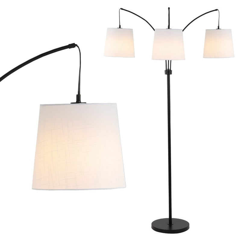 Sylva 72.5"  Mid-Century Modern Head-Adjustable Iron LED Arc Floor Lamp - JONATHAN Y