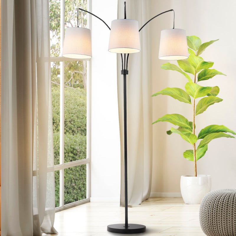 Sylva 72.5"  Mid-Century Modern Head-Adjustable Iron LED Arc Floor Lamp - JONATHAN Y
