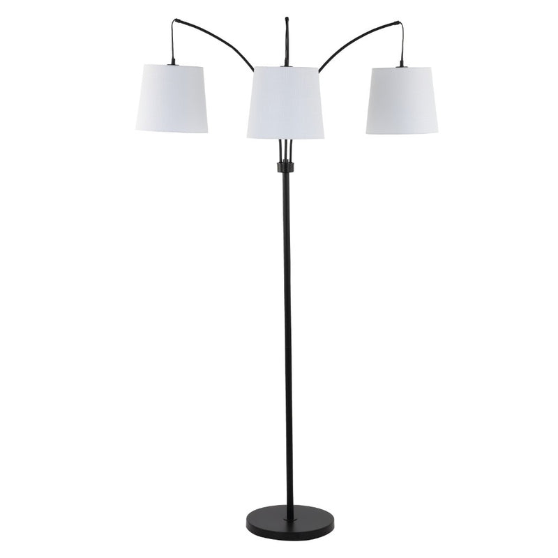 Sylva 72.5"  Mid-Century Modern Head-Adjustable Iron LED Arc Floor Lamp - JONATHAN Y