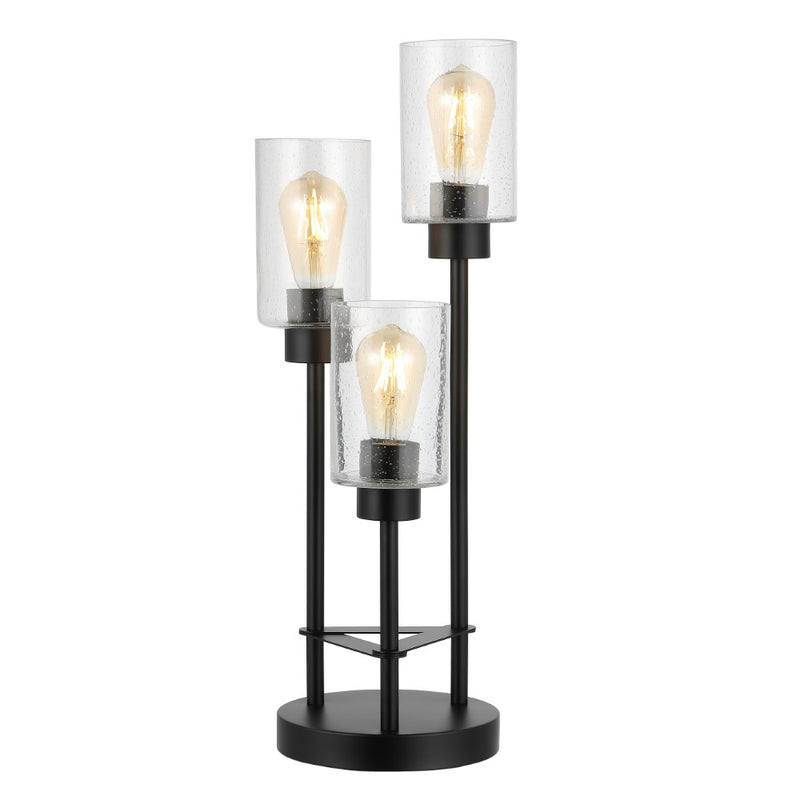 Axel Modern 20.5" Iron/Seeded Glass Modern Industrial LED Table Lamp