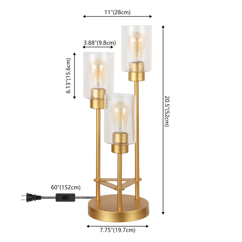 Axel Modern 20.5" Iron/Seeded Glass Modern Industrial LED Table Lamp