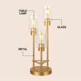 Axel Modern 20.5" Iron/Seeded Glass Modern Industrial LED Table Lamp