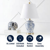 Juliana 22.25" Traditional Classic Chinoiserie Ceramic LED Table Lamp Blue/White – ICONS