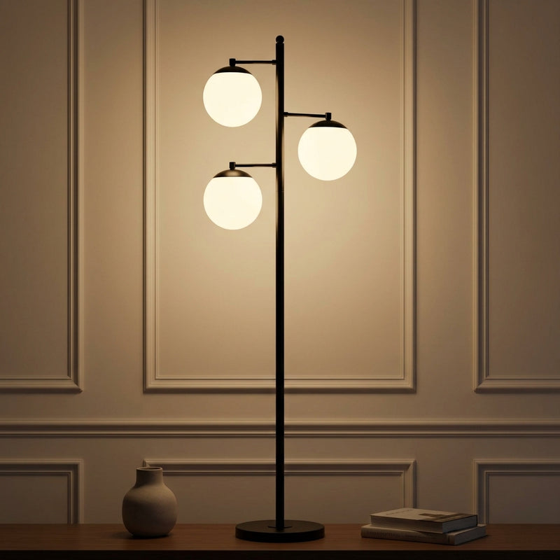 Ellie 66" Modern Vintage Iron LED Floor Lamp Black/White – AI-ON