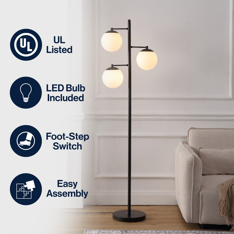 Ellie 66" Modern Vintage Iron LED Floor Lamp