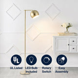 Eva 58.5"  Modern Contemporary Iron LED Floor Lamp Brass Gold – ICONS