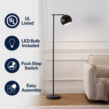 Eva 58.5"  Modern Contemporary Iron LED Floor Lamp