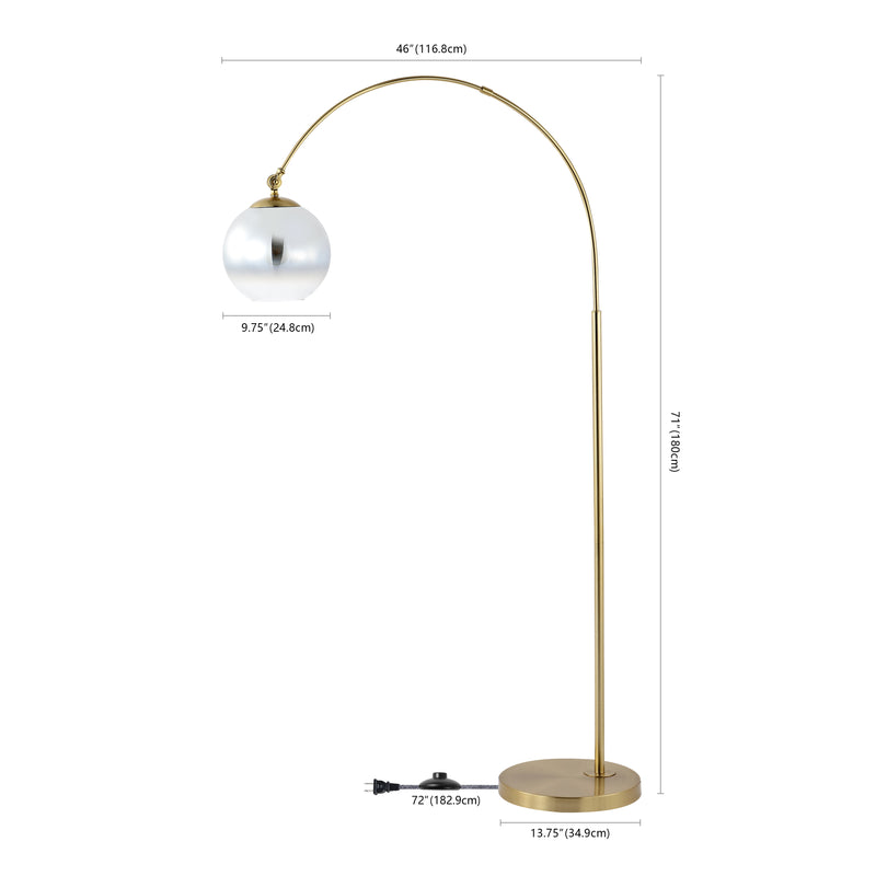 Nora 71" Coastal Vintage Iron LED Floor Lamp - JONATHAN Y