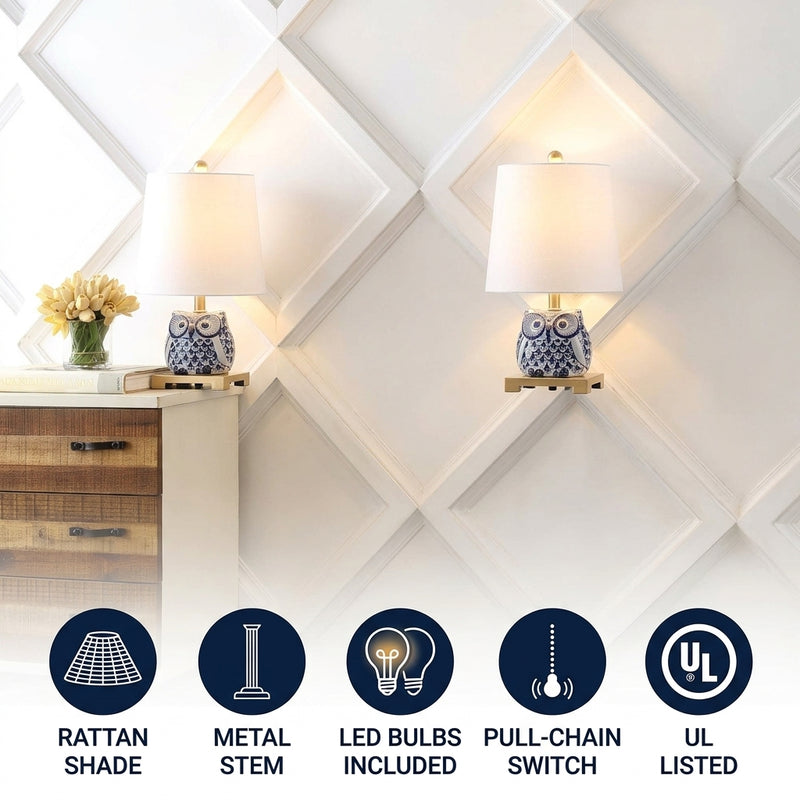 Nando 61"  Coastal Bohemian Iron/Rattan LED Floor Lamp with Pull-Chain Brown Wood Finish / 2 Sockets – ICONS