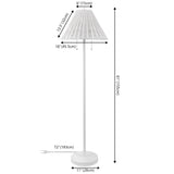 Nando 61"  Coastal Bohemian Iron/Rattan LED Floor Lamp with Pull-Chain