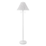 Nando 61"  Coastal Bohemian Iron/Rattan LED Floor Lamp with Pull-Chain