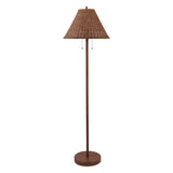 Nando 61"  Coastal Bohemian Iron/Rattan LED Floor Lamp with Pull-Chain