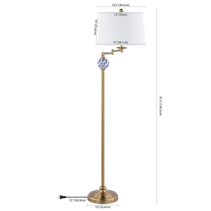 Aveiro 61.5" Classic Midcentury Iron LED Floor Lamp - JONATHAN Y