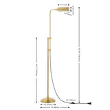Zinnia 63" Industrial Minimalist Height-Adjustable Iron Pharmacy LED Floor Lamp - JONATHAN Y