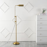 Zinnia 63" Industrial Minimalist Height-Adjustable Iron Pharmacy LED Floor Lamp - JONATHAN Y