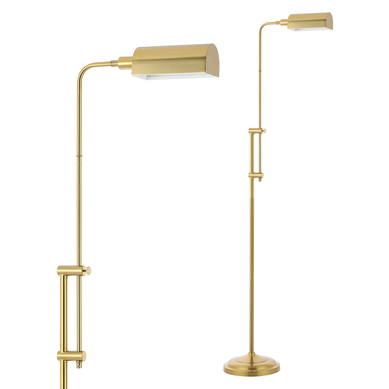 Zinnia 63" Industrial Minimalist Height-Adjustable Iron Pharmacy LED Floor Lamp - JONATHAN Y