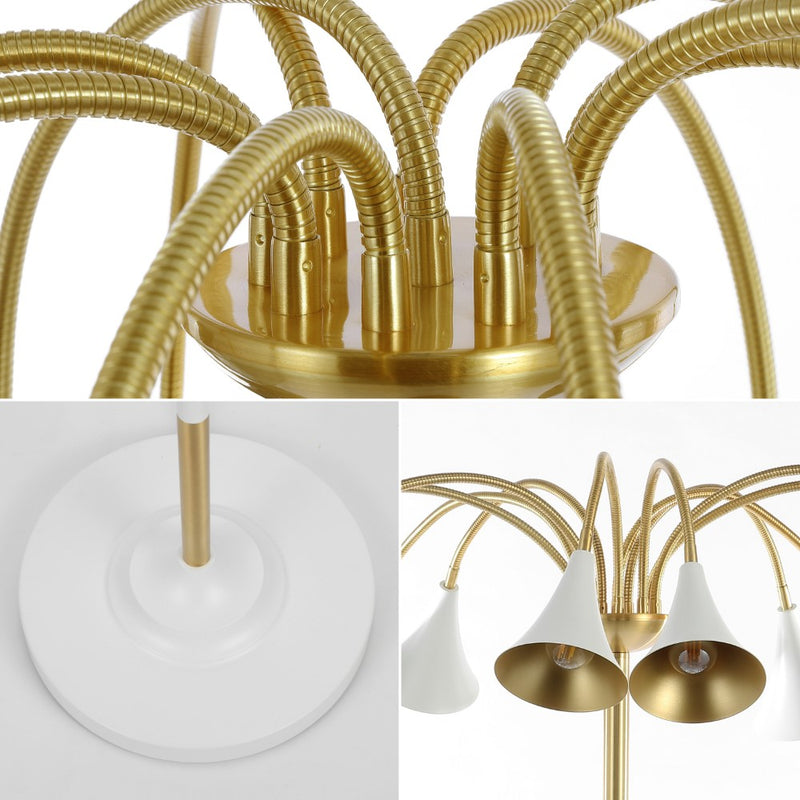 Vivian 61" 10-Light Mid-Century Modern Iron Medusa Multi Head LED Floor Lamp - JONATHAN Y