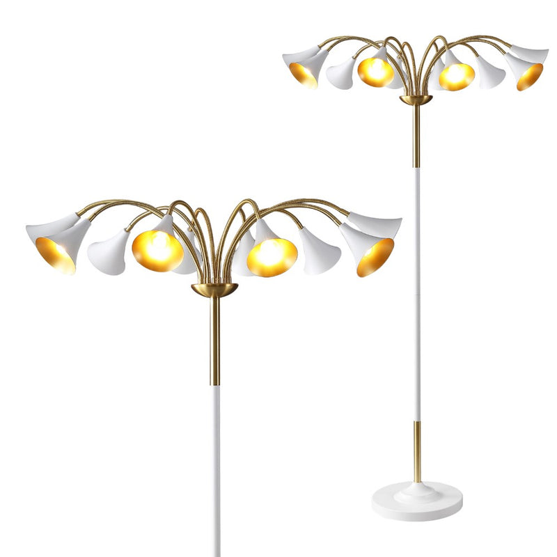 Vivian 61" 10-Light Mid-Century Modern Iron Medusa Multi Head LED Floor Lamp - JONATHAN Y