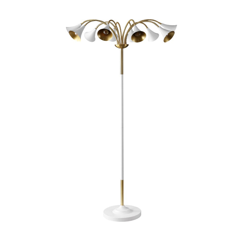Vivian 61" 10-Light Mid-Century Modern Iron Medusa Multi Head LED Floor Lamp - JONATHAN Y