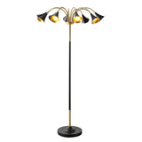 Vivian 61" 10-Light Mid-Century Modern Iron Medusa Multi Head LED Floor Lamp - JONATHAN Y