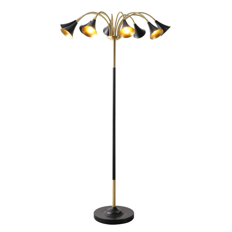 Vivian 61" 10-Light Mid-Century Modern Iron Medusa Multi Head LED Floor Lamp - JONATHAN Y
