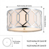 Hex Metal LED Flush Mount Chrome / 3 Sockets – DIM