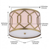 Hex Metal LED Flush Mount Brass Gold / 2 Sockets – DIM